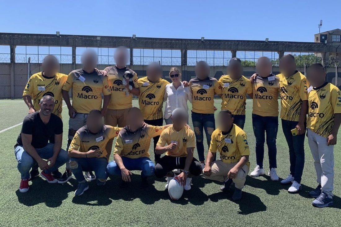 Dani Elhelou con el equipo de rugby Espartanos
